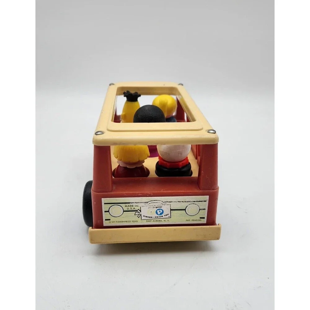 Fisher Price 1969 MINI BUS 6x3 w/ 5 passengers including Dog and Bert (Driving)